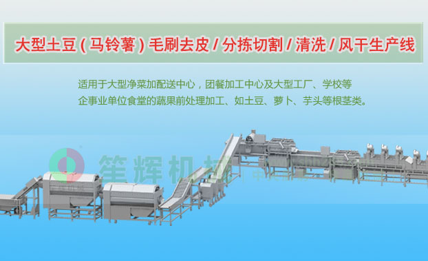 海兴连续式土豆去皮清洗切割风干生产线